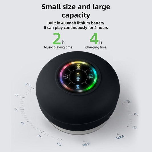 Mini Portable Bluetooth Shower Speaker - Portable Bluetooth Compatible Speaker for Beach, Shower & Home, Suction Cup Included, Gift for Men & Women