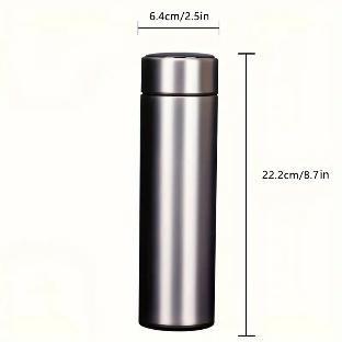 1pc, Water Bottle, Smart Temperature Display Water Cup, 304 Stainless Steel Double-Wall Insulated Travel Mug, Leak-Proof, BPA-Free Beverage Drinkware