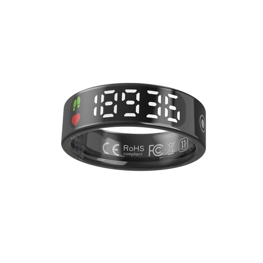 Smart Ring, Waterproof Tracking Fitness Ringwith Sleep, Heart Rate & Blood pressureMonitoring, Stylish Wearable for Men & Women gift Bluetooth Medical