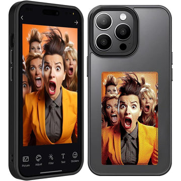 InkSnap Smart E-Ink Screen Phone Case for iPhone 13/14/15/16 Pro/Pro Max, NFC Wireless DIY Image Display, Customizable Electronic Ink Protective Cover, Black    Cellphone Smartphone iphone 15